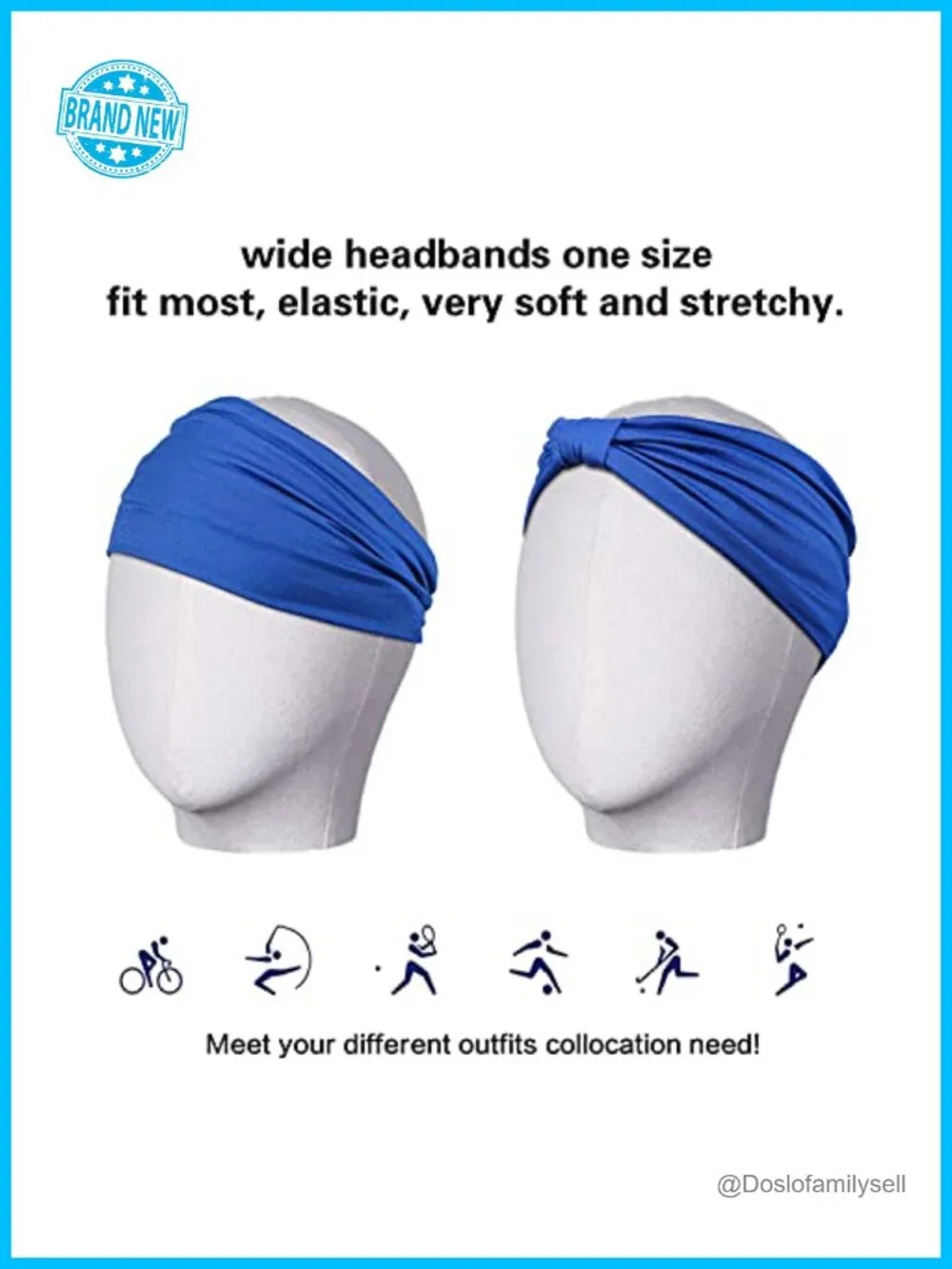 6 Pack Non Slip Wide Headbands for Women Yoga Running Workout